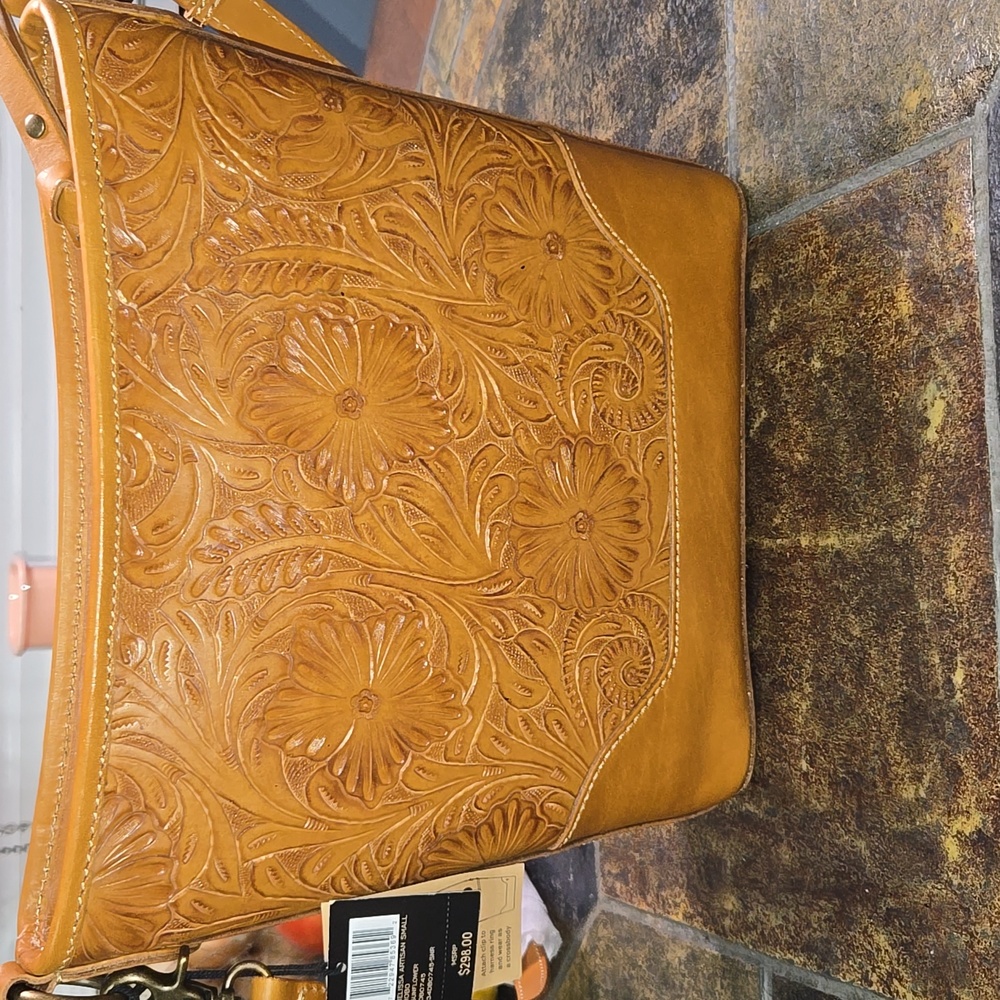 Frye Melissa Hand Tooled Leather Crossbody - Picture 2 of 7